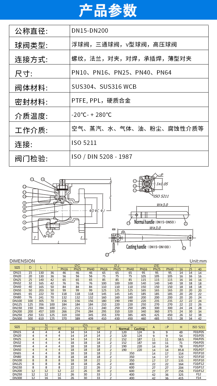 高平臺(tái)法蘭球閥尺寸圖