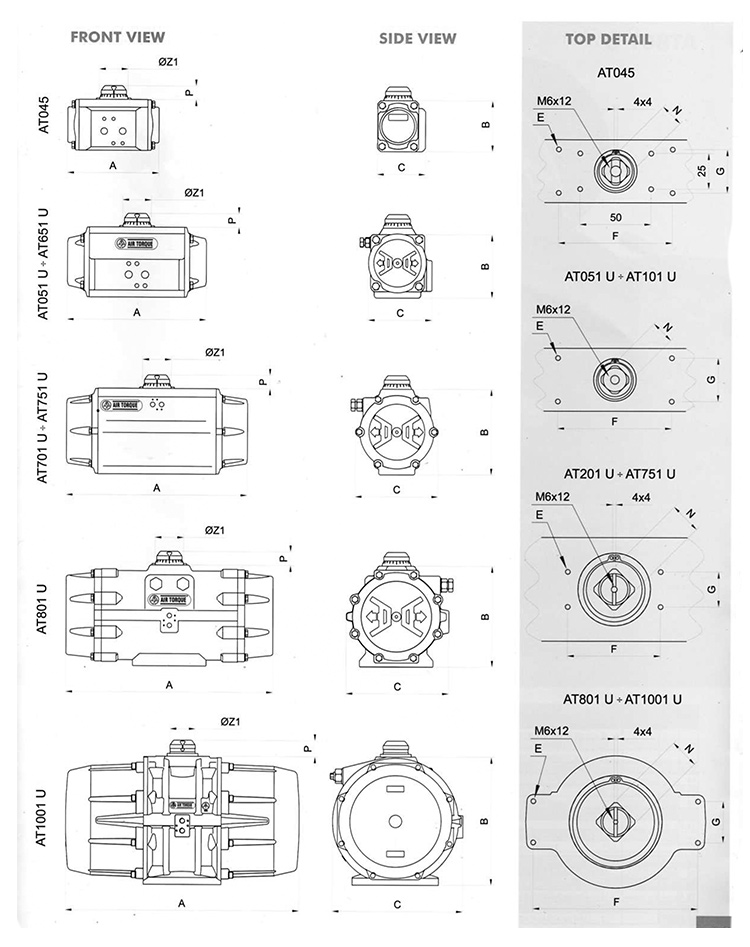 AIRTORQUE氣動執(zhí)行器參數(shù)