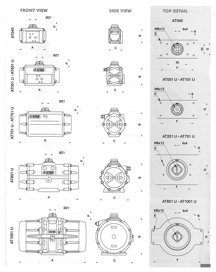 AIRTORQUE氣動執(zhí)行器參數(shù)